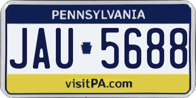 PA license plate JAU5688