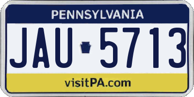 PA license plate JAU5713