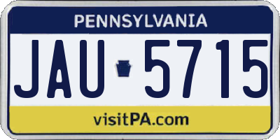 PA license plate JAU5715