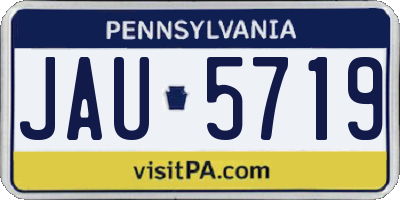PA license plate JAU5719