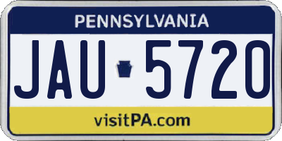 PA license plate JAU5720