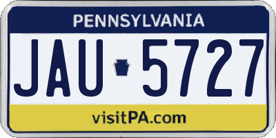 PA license plate JAU5727
