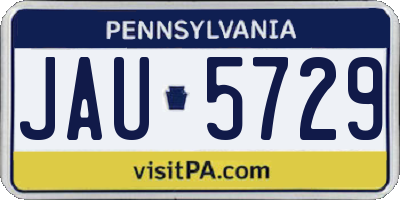 PA license plate JAU5729