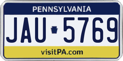 PA license plate JAU5769