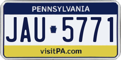PA license plate JAU5771