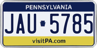 PA license plate JAU5785