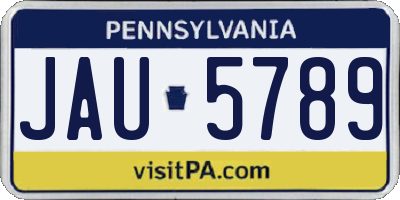 PA license plate JAU5789