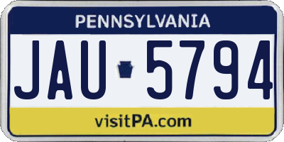 PA license plate JAU5794