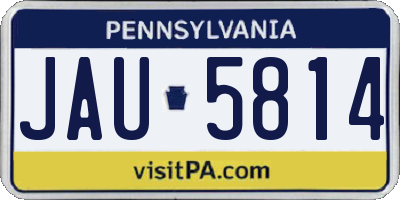 PA license plate JAU5814