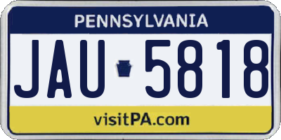 PA license plate JAU5818