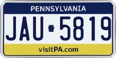 PA license plate JAU5819