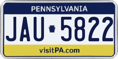 PA license plate JAU5822