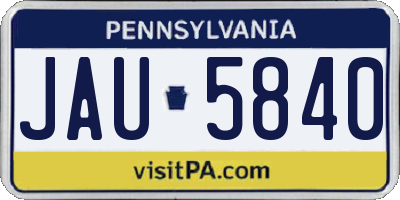 PA license plate JAU5840