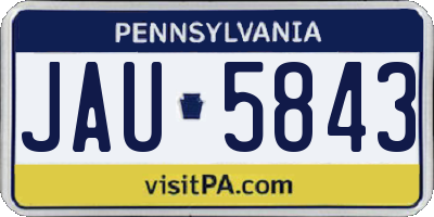 PA license plate JAU5843