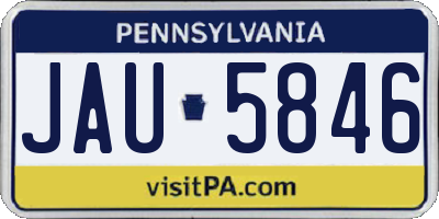 PA license plate JAU5846