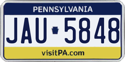 PA license plate JAU5848