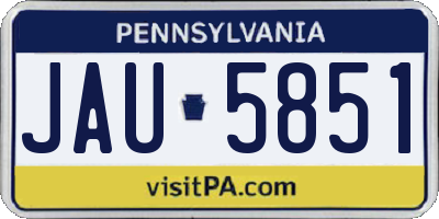 PA license plate JAU5851