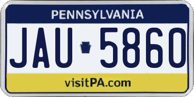 PA license plate JAU5860
