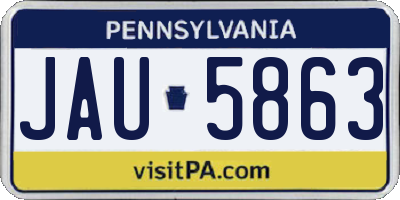 PA license plate JAU5863