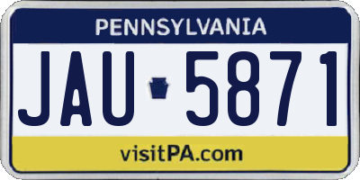 PA license plate JAU5871