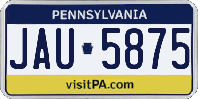 PA license plate JAU5875
