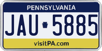 PA license plate JAU5885