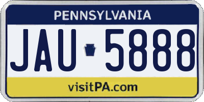 PA license plate JAU5888