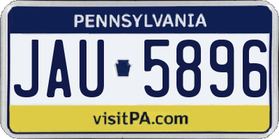 PA license plate JAU5896