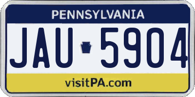 PA license plate JAU5904