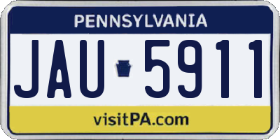 PA license plate JAU5911