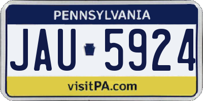 PA license plate JAU5924