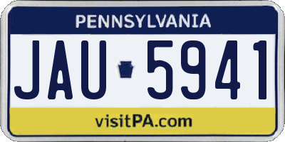 PA license plate JAU5941