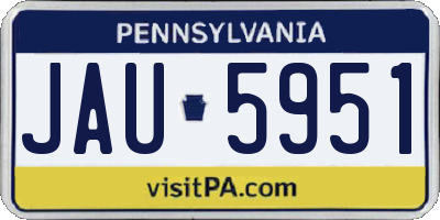 PA license plate JAU5951