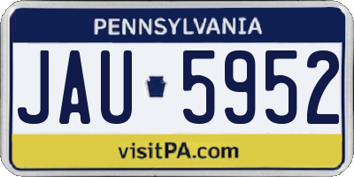 PA license plate JAU5952