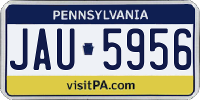 PA license plate JAU5956