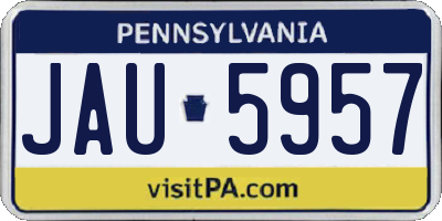 PA license plate JAU5957