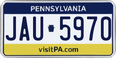 PA license plate JAU5970