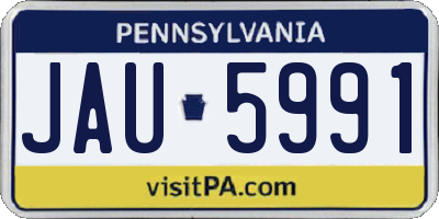 PA license plate JAU5991