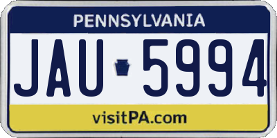 PA license plate JAU5994