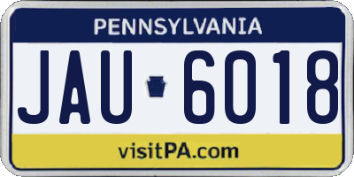 PA license plate JAU6018