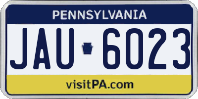 PA license plate JAU6023