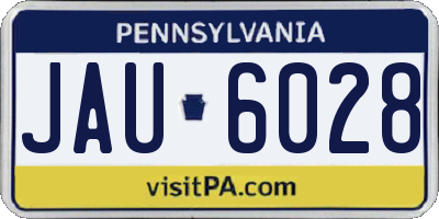 PA license plate JAU6028