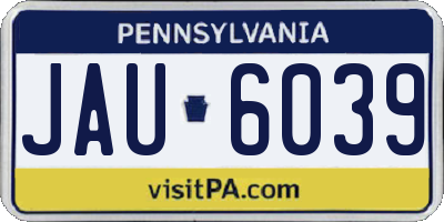 PA license plate JAU6039