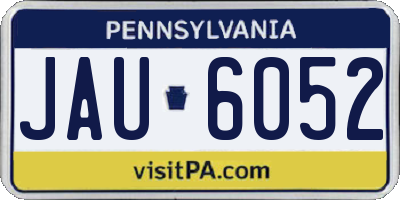 PA license plate JAU6052