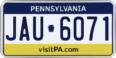 PA license plate JAU6071