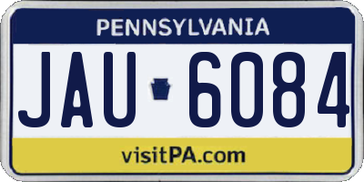 PA license plate JAU6084