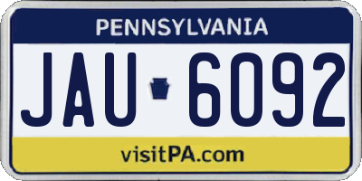 PA license plate JAU6092