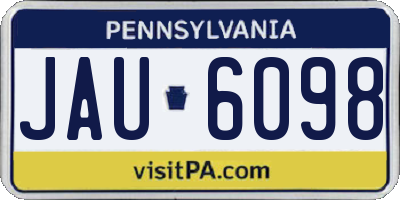 PA license plate JAU6098