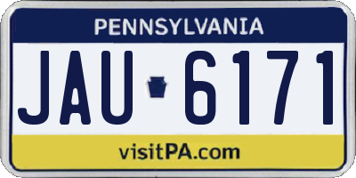 PA license plate JAU6171