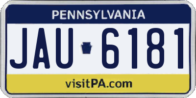 PA license plate JAU6181